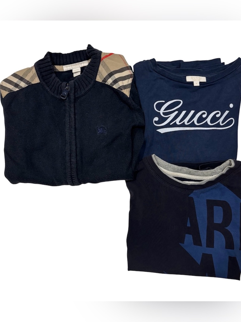 Authentic— Burberry, Gucci, Armani , boy size 5-6